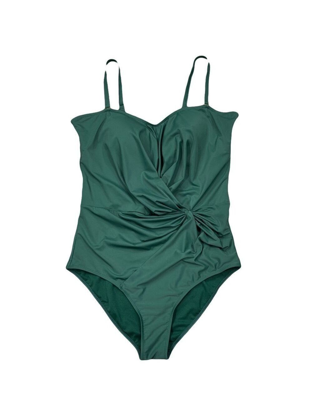 Nicole Miller Studio Green Ruched One Piece Swimsuit Size 3X